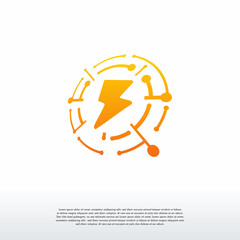 Thunder Technology logo designs concept vector, Tech logo symbol