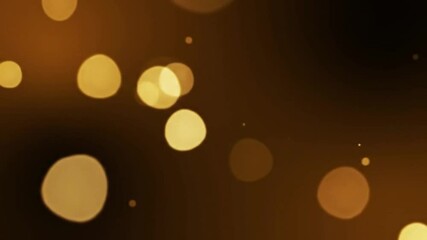 Elegant golden bokeh particles softly glowing on warm cinematic background - Powered by Adobe