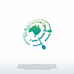 Australian Tech logo designs vector, Australian map