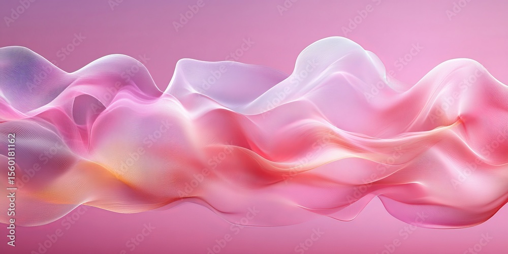 Poster delicate and artistic wave forms with abstract design elements in a gentle gradient background