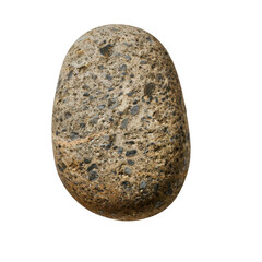 Fototapeta premium Smooth, rounded stone with textured surface, showcasing various shades of gray and brown, perfect for natural decor or landscaping