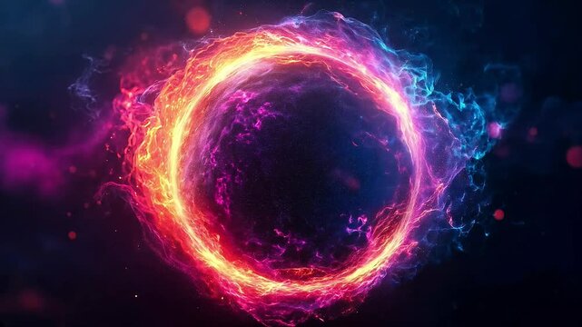Glowing Cosmic Ring of Fire and Energy Plasma with vibrant color
