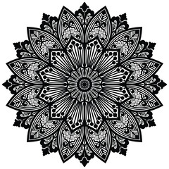 Beautiful mandala design for coloring book. Oriental Mandala vector. Mandala Coloring book line art vector illustration. 
