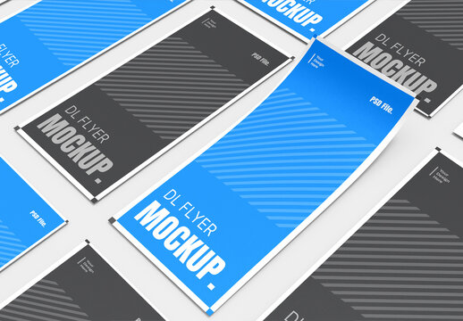 Realistic DL Flyer Mockup