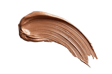 Chocolatey, smooth, makeup smear on black background