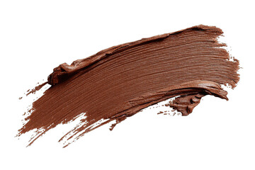 A thick, streaked, rich brown paint stroke