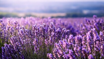 Fototapeta premium lavender field lavender flower landscape closeup