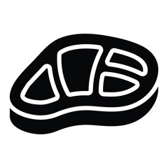 Simple Meat glyph icon. The icon can be used for websites, print templates, presentation templates, illustrations, etc	
