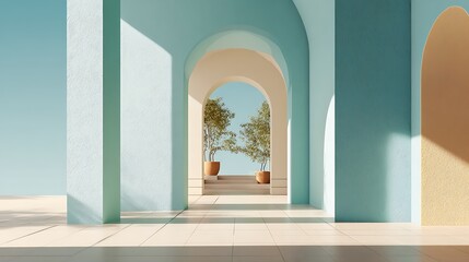 Aesthetic and beautiful minimalism architecture background featuring clean lines, neutral colors, and design elements, perfect for video calls or online meetings, creating .