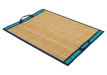 Stylish Bamboo Mat with Teal Trim