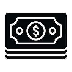 Simple Money glyph icon. The icon can be used for websites, print templates, presentation templates, illustrations, etc	
