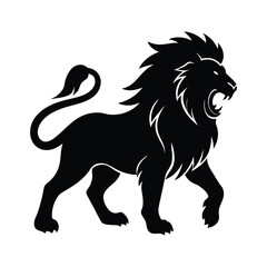 black lion vector illustration