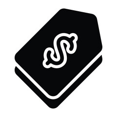 Simple Price Tag glyph icon. The icon can be used for websites, print templates, presentation templates, illustrations, etc	
