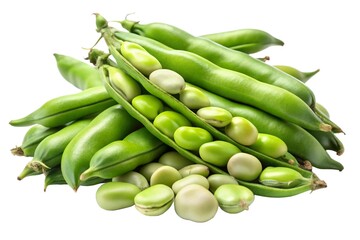 green peas on white background
