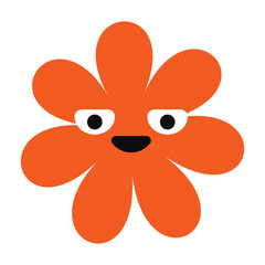 Indifferent floral emoji with tired eyes and a clean, flat style. A stylized, modern design blending humor and simplicity