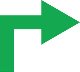 Right Turn or Proceed Green Arrow Icon