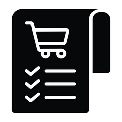 Simple Shopping List glyph icon. The icon can be used for websites, print templates, presentation templates, illustrations, etc	
