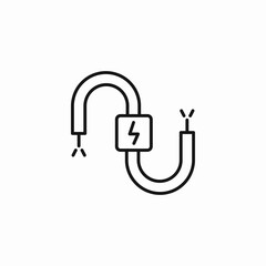 electric wire damaged icon sign vector