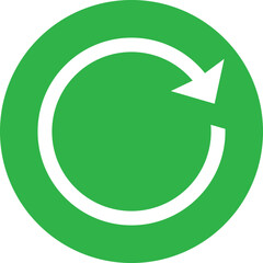 Circular Refresh Arrow Icon on Green Background