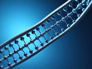Abstract 3D Rendering of DNA Double Helix Structure Science and Genetics