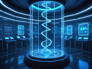 Futuristic DNA Research Lab Genetic Engineering and Scientific Discovery