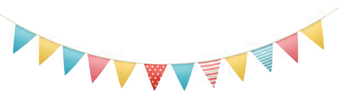 Colorful Triangular Bunting Garland - Powered by Adobe