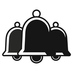 Obraz premium Notification Bells Icon Simple Black and White Design for Website or App