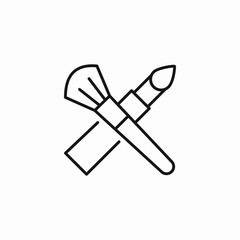 makeup brush lipstick icon sign vector