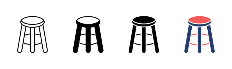 Stool icon sheet multiple style collection