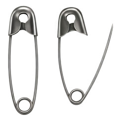 Two Detailed Safety Pins
