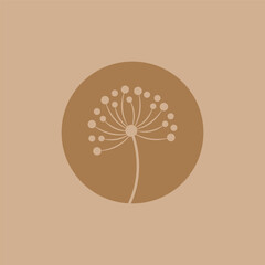 Dandelion flower logo and symbol template vector design