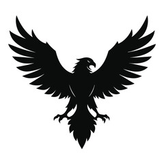Fototapeta premium Majestic Eagle Silhouette Powerful Bird of Prey Vector Illustration
