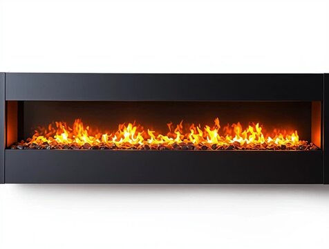 Modern Wall-Mounted Electric Fireplace with Realistic Flame Effect