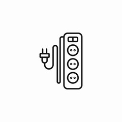 power strip plug icon sign vector