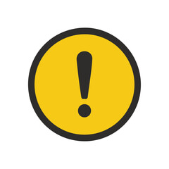 Yellow Circular Exclamation Mark / Warning Icon. Yellow circular warning icon with a black exclamation mark, symbolizing caution, alert, or important notice.