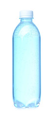 Plastic bottle with clean water on white background
