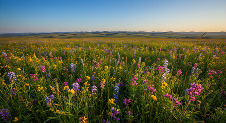 Obraz premium Wildflower Meadow at Sunrise