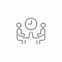 timed discussion meeting icon sign vector
