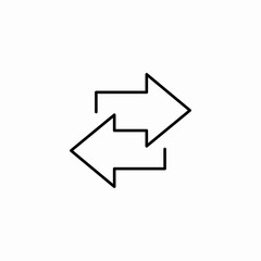 two way arrows icon sign vector