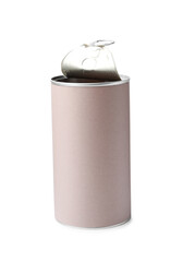 One open coffee can isolated on white