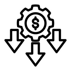 Cost Optimization Strategy from the Business Automation icon collection (Outline style)