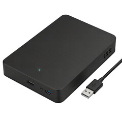 Modern External Hard Drive with USB-C and USB-A Connectivity