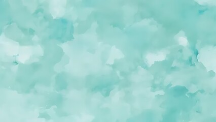 Obraz premium Teal and white watercolor clouds abstract