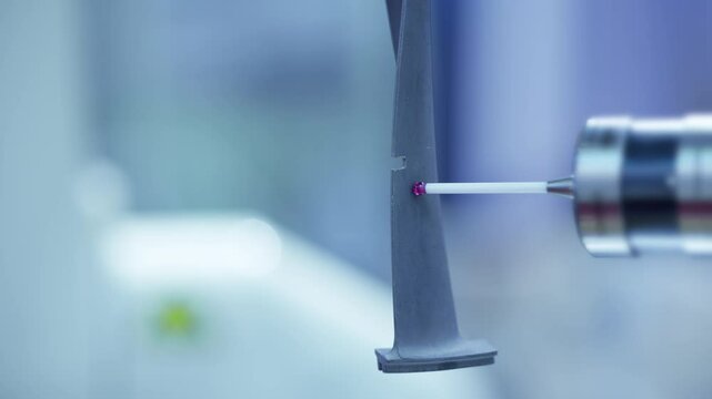 Precision measurement with cnc coordinate measuring machine in action