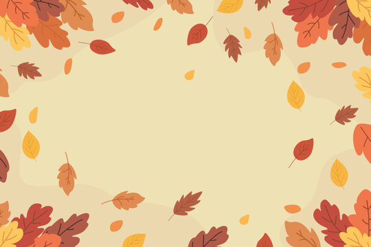 Beautiful frame of autumn leaves. Frame of autumn leaves. Frame of falling autumn leaves with colorful leaves for background and design. - Powered by Adobe
