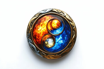 Ornate Yin Yang belt buckle