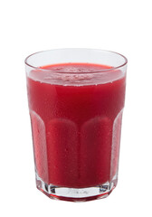 Refreshing glass filled with a vibrant red smoothie, offering a healthy and invigorating drink