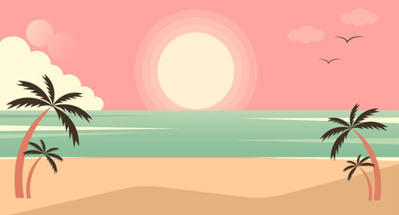tropical summer banner background