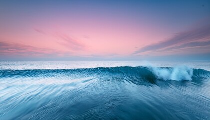 Fototapeta premium soft blue ocean wave on pink background
