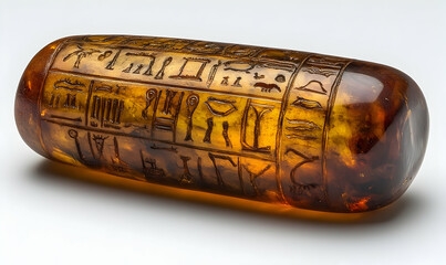 Ancient cylinder seal with hieroglyphs